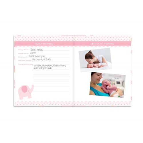  Lil Peach First 5 Years Baby Memory Book, Cherish Every Precious Moment of Your Baby, Perfect Baby Shower Gift, Pink and Peach Confetti Polka Dots