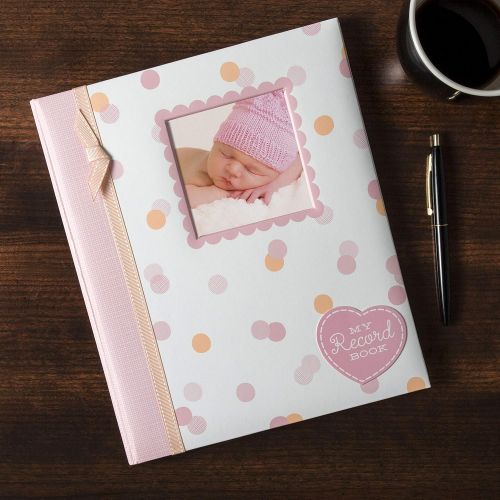  Lil Peach First 5 Years Baby Memory Book, Cherish Every Precious Moment of Your Baby, Perfect Baby Shower Gift, Pink and Peach Confetti Polka Dots