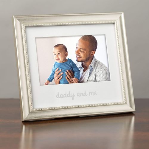  Lil Peach Daddy and Me Keepsake Frame, Fathers Gift to Dad from Daughter or Son, Dad Birthday Gift Ideas, Silver