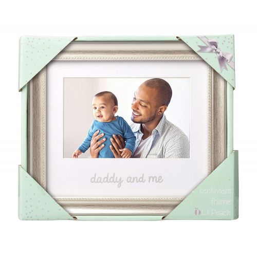  Lil Peach Daddy and Me Keepsake Frame, Fathers Gift to Dad from Daughter or Son, Dad Birthday Gift Ideas, Silver