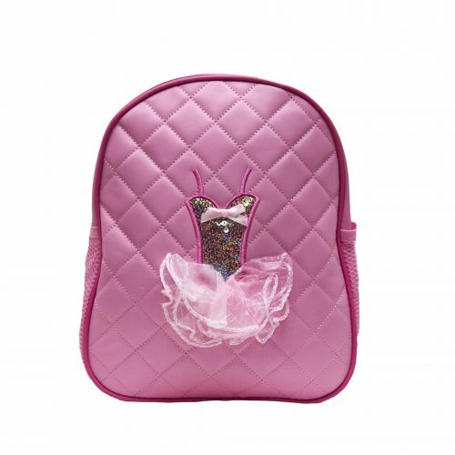  Lil Princess Dance Backpack Pink Quilted Sequin Ballerina Tutu Backpack Medium Girls 4-9