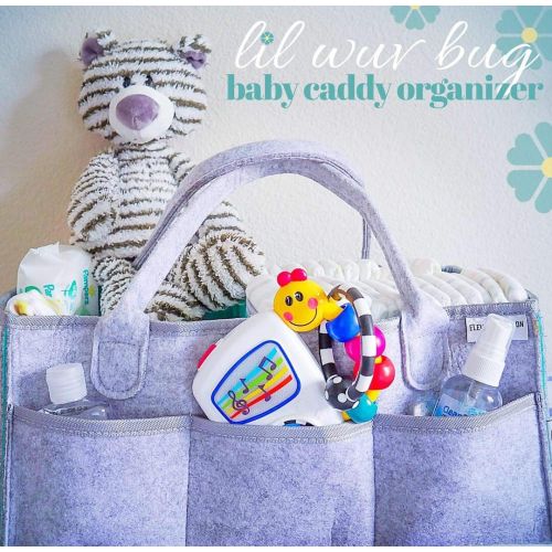  Lil Wuv Bug by Elev8ed Cre8ion Lil WUV Bug - Baby Caddy Organizer | Baby Diaper Storage Caddy | Portable Large Grey...
