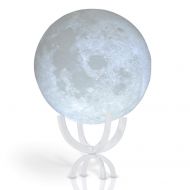 Lil hoots Moon Lamp LED 3D Printing Moon Night Light with Elegant Metal Stand, Decorative Luna Lamp, Good Gift...