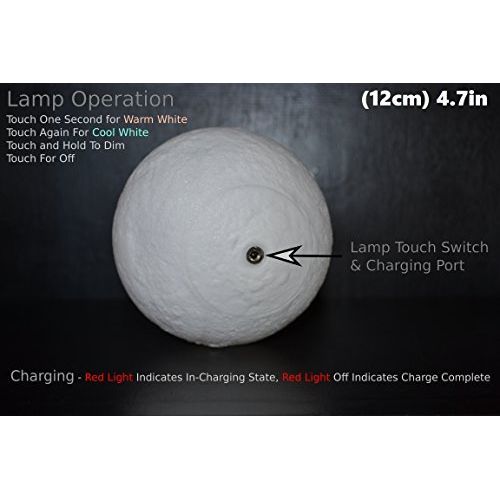  Lil hoots Moon Lamp LED 3D Printing Moon Night Light with Elegant Metal Stand, Decorative Luna Lamp, Good Gift...