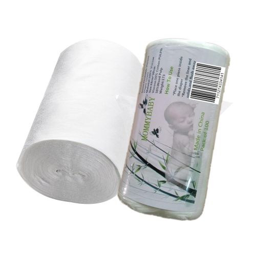  LilBit Lilbit 2 Rolls Baby Biodegradable Flushable Viscose Nappy Liners 100 Sheets Per Roll for Cloth Diaper