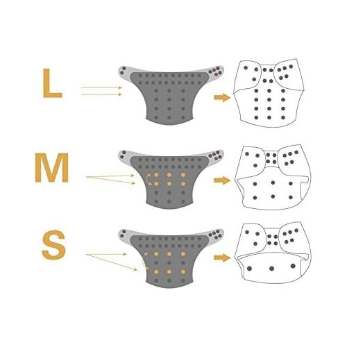  Lilbit Baby 6 Pcs Pack Washable Reusable Adjustable Pocket One Size Cloth Diaper with 6 PCS Five Layers Bamboo Charcoal Inserts Ymxtzzh12