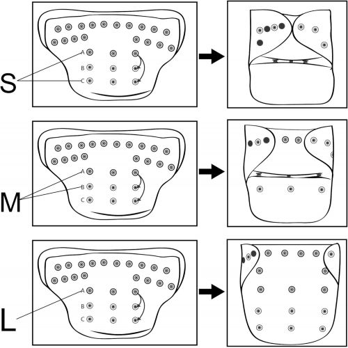  LilBit Adjustable 6 Baby Cloth Diapers,6 Inserts,Flushable Viscose Liners,Wet/Dry Bag