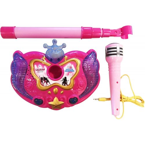  [아마존베스트]LilPals Princess Karaoke -Childrens Toy Stand Up Microphone Play Set w/ Built-in MP3 Player, Speaker, Adjustable Height (Pink)