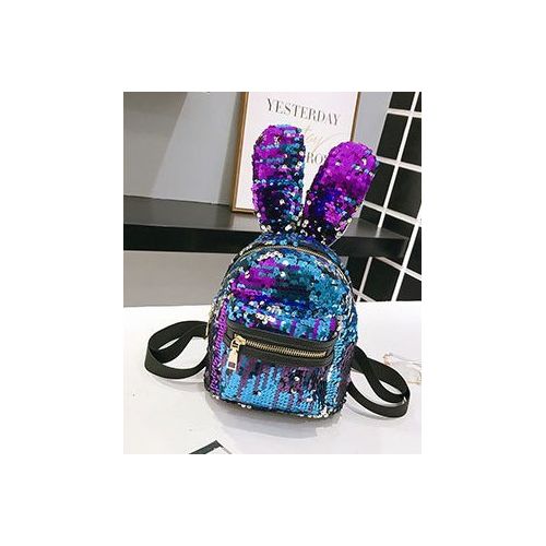  Liliam Kids Girls Dazzling Sequins Rabbit Ears Backpack Daypack Shoulder Travel Mini Bag Satchel