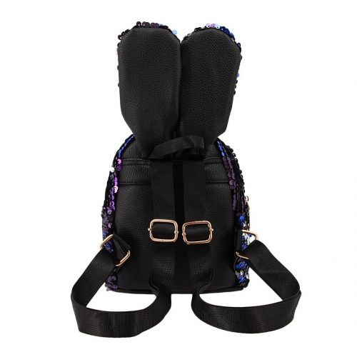  Liliam Kids Girls Dazzling Sequins Rabbit Ears Backpack Daypack Shoulder Travel Mini Bag Satchel