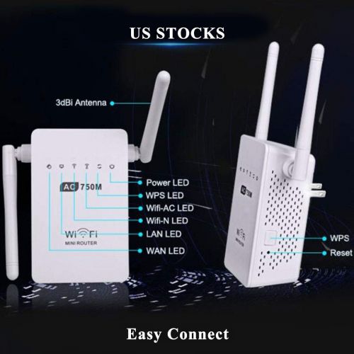  Liliers LILIERS 750Mbps Antenna WiFi Repeater Wireless Range Extender 802.11N Booster Signal Amplifier WLAN US Plug WiFi Signa Extend Amplifier
