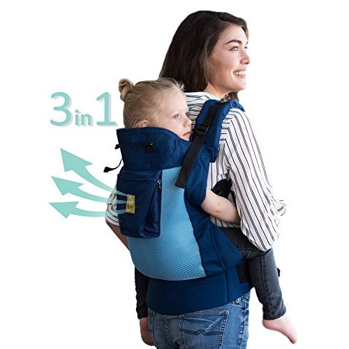  Lillebaby LLLEEbaby CarryOn Airflow 3-in-1 Ergonomic Toddler & Child Carrier, Blue/Aqua - 20 to 60 lbs