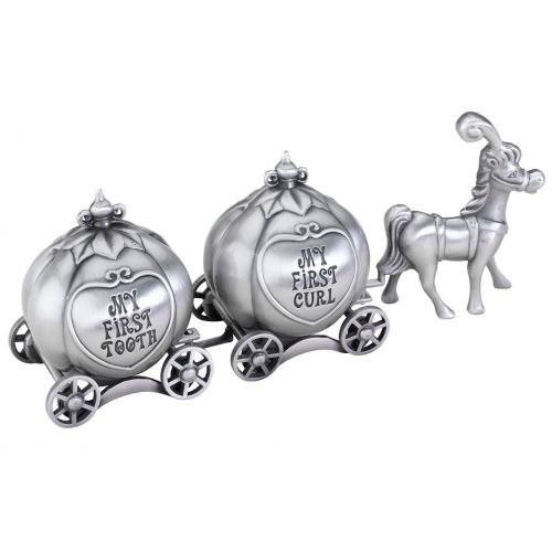  Lillian Rose Keepsake Pewter Tooth and Curl Box, Fairytale Coach, 2 x 5