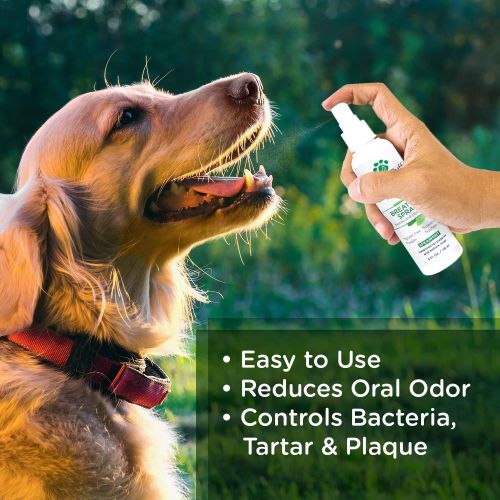  Lillian Ruff Dog Breath Freshener Spray - Spearmint Flavor- Safe for Cats - Fight Bad Breath, Dental Plaque and Tartar - Boost Immune System