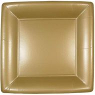Lillian Tablesettings Lillian 24-Pack Square Paper Plates, 7-Inch, Gold