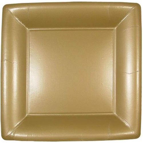  Lillian Tablesettings Lillian 24-Pack Square Paper Plates, 7-Inch, Gold