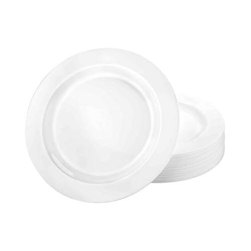  Lillian Tablesettings Premium Quality Heavyweight Plastic Plates China Like. Wedding and Party Dinnerware Plastic Plates 6.25 inc White/Pearl-Value Pack 40 Count