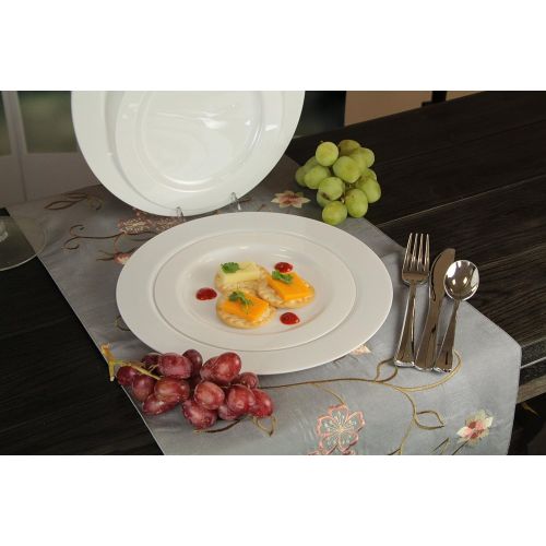  Lillian Tablesettings Premium Quality Heavyweight Plastic Plates China Like. Wedding and Party Dinnerware Plastic Plates 6.25 inc White/Pearl-Value Pack 40 Count