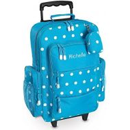 Personalized Rolling Luggage for Kids  Turquoise Polka-Dot Design, 15.5 x 6 x 23H, By Lillian Vernon