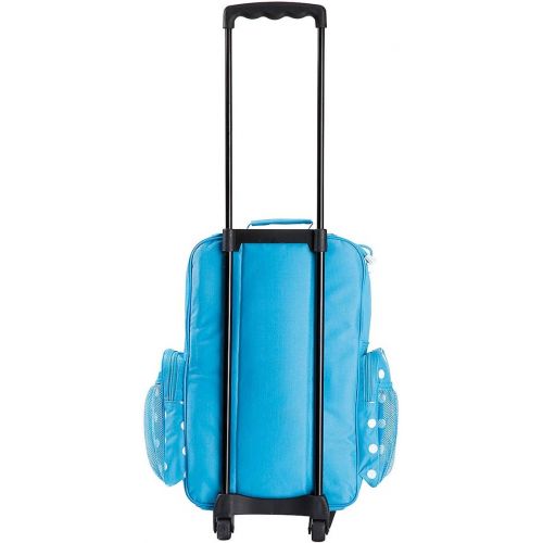  Personalized Rolling Luggage for Kids  Turquoise Polka-Dot Design, 15.5 x 6 x 23H, By Lillian Vernon