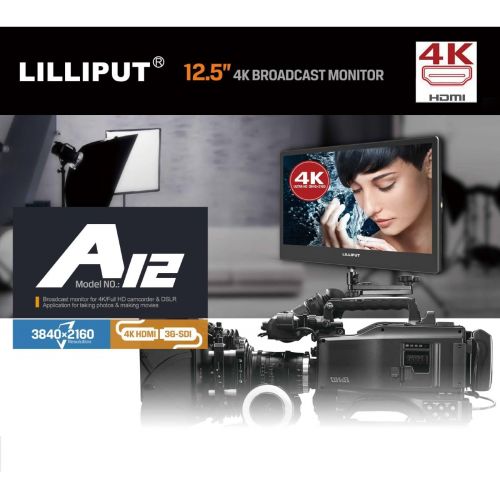  Lilliput A12 Monitor DSLR Camera 12.5” 4K HDMI 3G-SDI 3840X2160 Monitor for Sony FS5 FS7 F5 F55 RED Scarlet-W Weapon Raven Epic-W ARRI Alexa Mini Canon C200 C300 II DJI Ronin