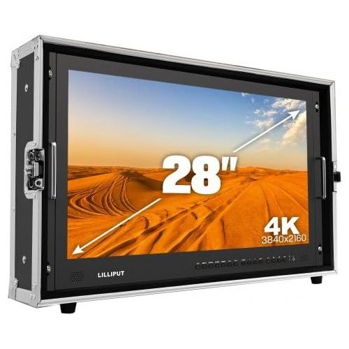  Lilliput BM280-4K 28 Carry-on 4K Broadcast Director Monitor with SDI, HDMI, VGA & DVI inputs + V mount plate