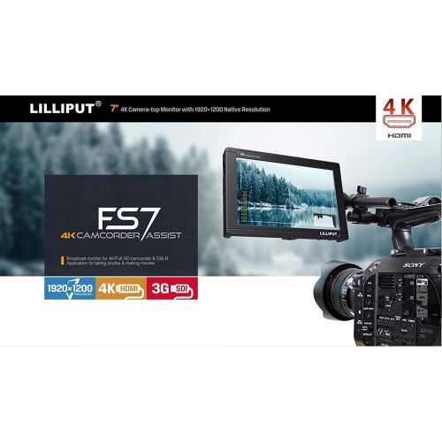  Lilliput USA Official Seller VIVITEQ LILLIPUT FS7 7 inch Metal Full HD 1920x1200 4K HDMI 3G-SDI in Out On Camera Field Display Monitor