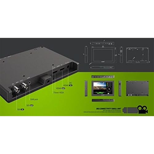  Lilliput Q7 7 Full HD 1920x1200 IPS Camera Monitor with SDI HDMI Cross ConversionYRGB PeakTime CodeWaveformVector ScopeAudio Level Meter with Pisen 5800mAh Battery Pack