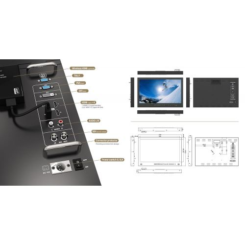  Lilliput LILLIPUT BM230-4K 23.8 4K 3840×2160 Ultra-HD resolution, 1000:1 Contrast Ratio, 25ms Response Time with Carry-on Metal case 3G-SDI, HDMI, VGA, AV input by VIVITEQ