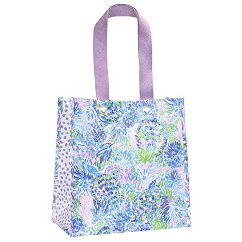  Lilly Pulitzer Purple/Blue Market Shopper Bag, Reusable Grocery Tote with Comfortable Shoulder Straps, Shell of a Party