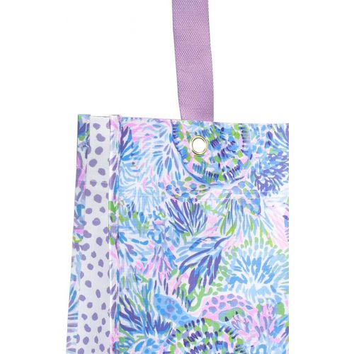  Lilly Pulitzer Purple/Blue Market Shopper Bag, Reusable Grocery Tote with Comfortable Shoulder Straps, Shell of a Party