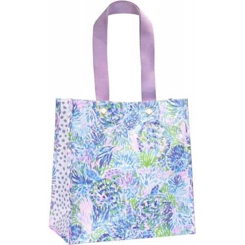  Lilly Pulitzer Purple/Blue Market Shopper Bag, Reusable Grocery Tote with Comfortable Shoulder Straps, Shell of a Party