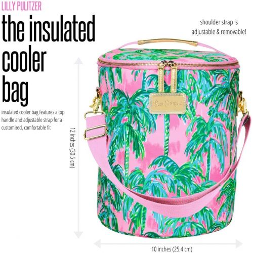  Lilly Pulitzer Insulated Soft Beach Cooler with Adjustable/Removable Strap and Double Zipper Close