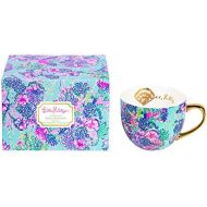 [아마존베스트]Lilly Pulitzer 12 Ounce Ceramic Coffee/Tea Mug with Gold Handle and Gift Box, Beach You To It