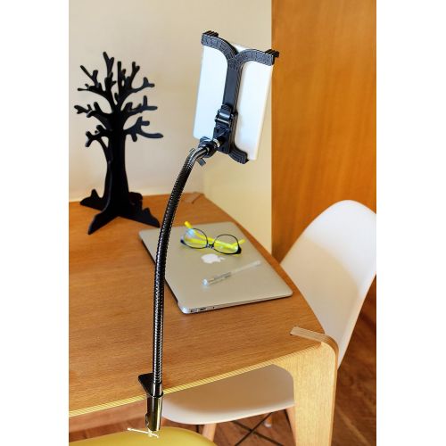  5 in 1 Lilware Table  Headrest  Windscreen Gooseneck Clamp for Tablet  Apple iPad  iPad mini and Other Devices Within 7 - 10.1. Adjustable Holder Arm With 360° Adjustable Rotat