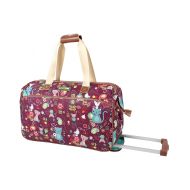 Lily Bloom Luggage Designer Pattern Suitcase Wheeled Duffel Carry On Bag (14in, Cat And Mouse)