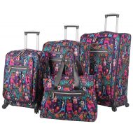 Lily Bloom Luggage Set 4 Piece Suitcase Collection With Spinner Wheels For Woman (Wildwoods)