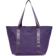 Lily & Drew Nylon Family Travel Tote Beach Bag with Zipper for Women, Teacher or Nurse (Purple)