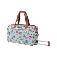 Lily Bloom Luggage Designer Pattern Suitcase Wheeled Duffel Carry On Bag (14in, Owls Always Love You)