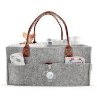 Lily Miles Baby Diaper Caddy | Nursery Diaper Tote Bag | Large Portable Car Travel Organizer | Boy Girl...