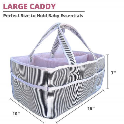  [아마존베스트]Lily Miles Baby Diaper Caddy - Large Organizer Tote Bag for Infant Girls - Baby Shower Gifts - Nursery...
