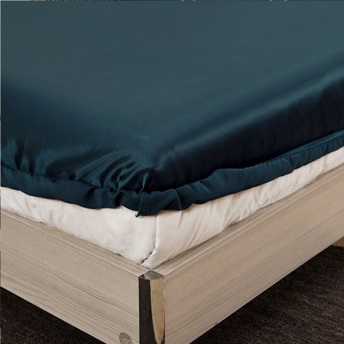  LilySilk 1I02-11-TW 100% Mulberry Silk Sheets Set 3pcs 19 Momme, Twin, Dark Teal