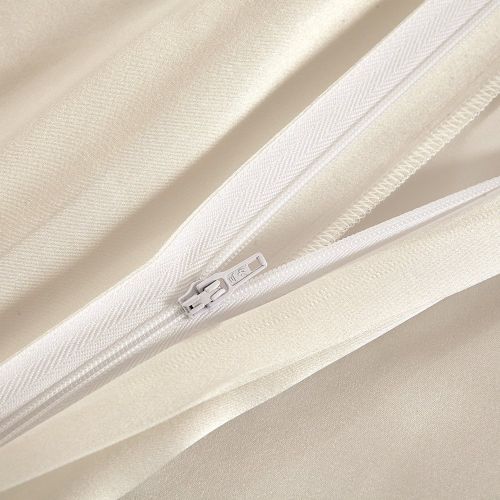  LilySilk LSBS02-3-USQN 3 PCS Bedding 19 Momme Seamless Silk Fitted Sheet Oxford Pillowcases Set Queen Size, Ivory