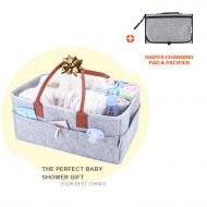 LilySons Baby Shower Gifts | Baby Items| Storage Nursery Organizer | Diaper Tote Bag | Large Portable Car Travel Organizer | Diaper Caddy, Portable Organizer Changing pad & Pacifie