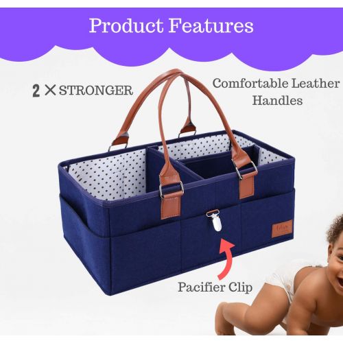  LilySons Baby Shower Gifts | Baby Items| Storage Nursery Organizer | Diaper Tote Bag | Large Portable Car Travel Organizer | Diaper Caddy, Portable Organizer Changing pad & Pacifie