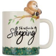 Lilys Home Rather Be Sleeping Lazy Sloth 3D Animal Mug. Ceramic Cup for Sloth Lovers.10 Oz.