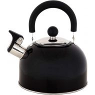 [아마존베스트]Lilys Home 2 Quart Stainless Steel Whistling Tea Kettle, the Perfect Stovetop Tea and Water Boilers for Your Home, Dorm, Condo or Apartment. (Black)