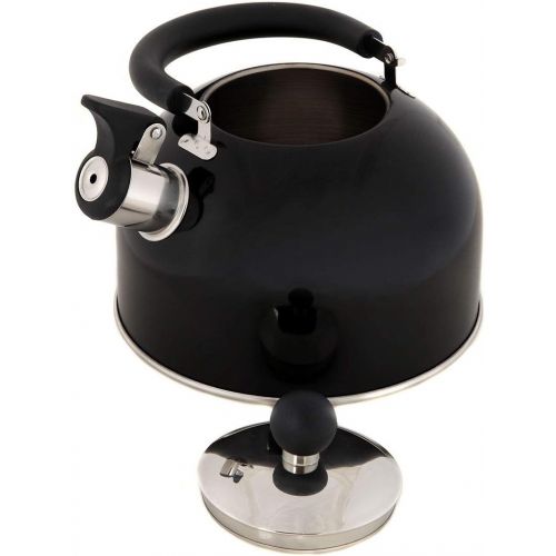  [아마존베스트]Lilys Home 2 Quart Stainless Steel Whistling Tea Kettle, the Perfect Stovetop Tea and Water Boilers for Your Home, Dorm, Condo or Apartment. (Black)