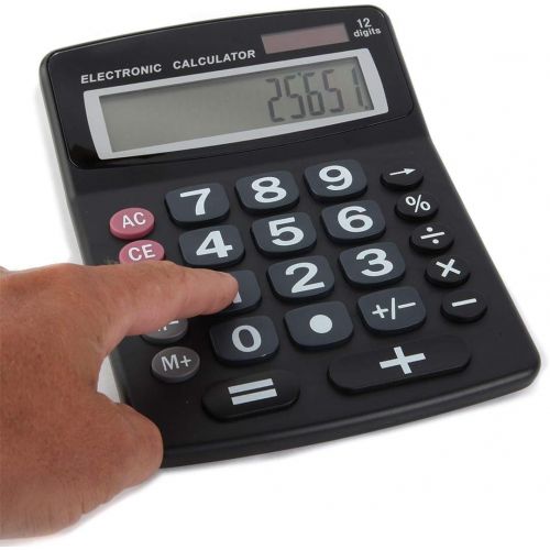  [아마존베스트]Lilys Home Jumbo 12-Digit Desktop Calculator - Black