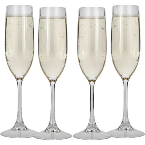  [아마존베스트]Lilys Home Unbreakable Acrylic Champagne Glasses, Made of Shatterproof Plastic and Ideal for Indoor and Outdoor Use, Reusable, Crystal Clear (5 oz. Each, Set of 4)